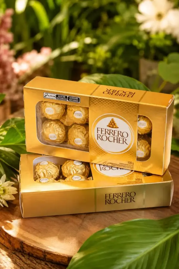 Caixa de Chocolate Ferrero Rocher com 8 Unidades (100g)