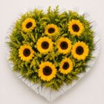 Coroa Fúnebre de Flores Coração de Girassóis