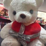 Urso de Pelúcia Branco com Coração Vermelho Just For You - Presente Romântico-01