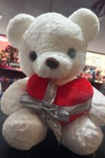 Urso de Pelúcia Branco com Coração Vermelho Just For You - Presente Romântico-01