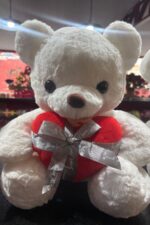 Urso de Pelúcia Branco com Coração Vermelho "Just For You" - Presente Romântico - Imagem 2